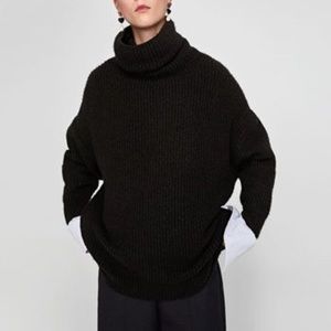 oversized black roll neck